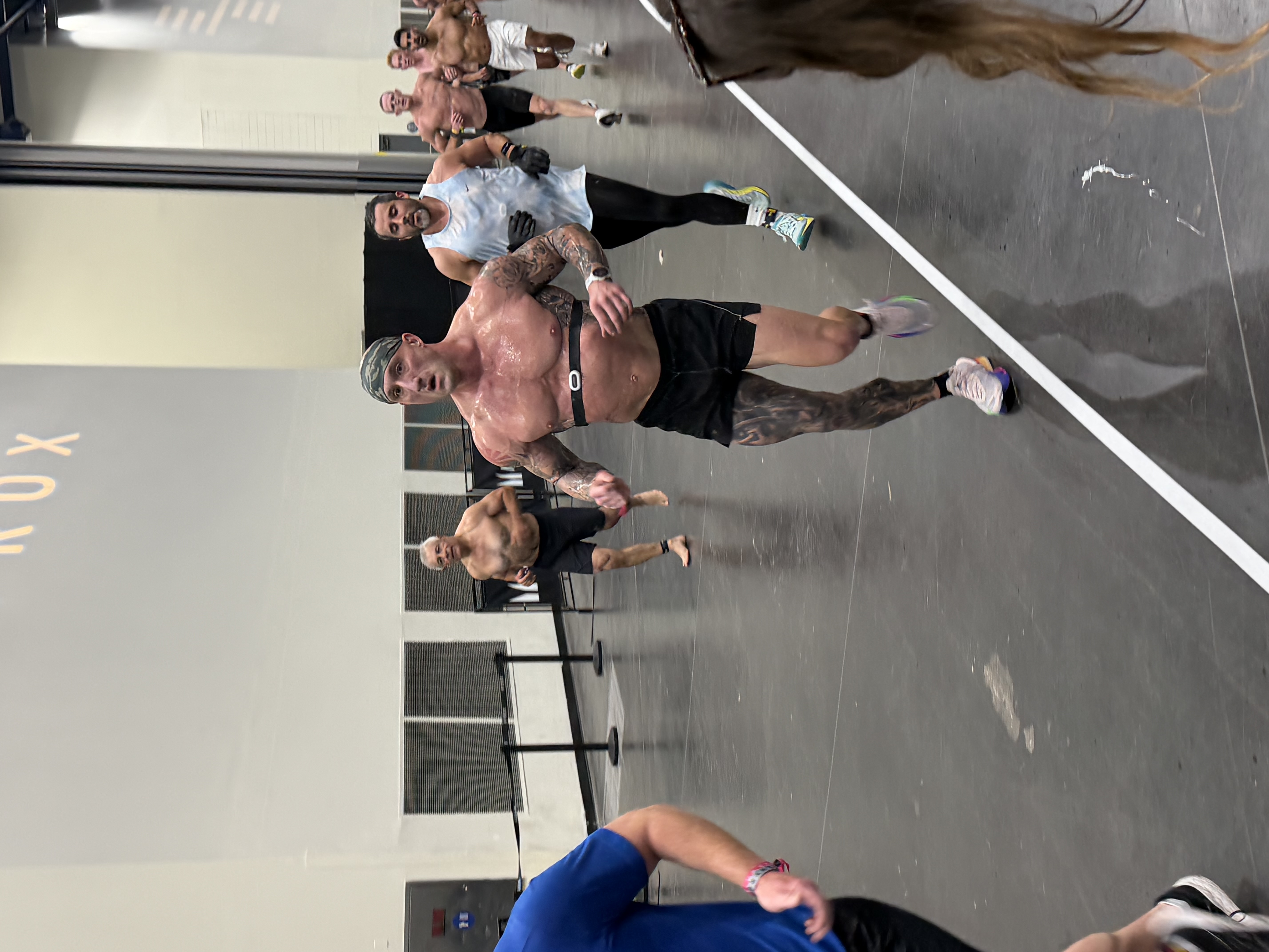 Athletes training on the gym floor at Hyrox Houston